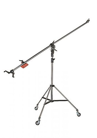 Manfrotto Black Super Boom w/008Bu 2-Section Black Alu Stand w/Casters 025BS - Lighting-Studio - Manfrotto - Helix Camera 