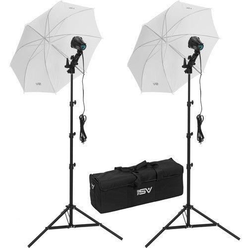 Smith Victor K22U-A 2-Light 1200-watt Portable Attache Kit with Umbrellas (401429) - Photo-Video - Smith-Victor - Helix Camera 