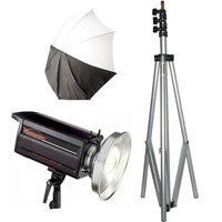 Photogenic Two Eclipse 45" Umbrellas & Mounts with 8' Air-Cushioned Light Stands and Kit Case - Lighting-Studio - Photogenic - Helix Camera 