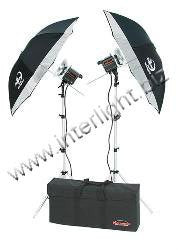 Photogenic 1000w Photoflood Kit with 2 CL500 Photoflood Lights, Stands, Reflectors, Umbrellas and Case. (CL500K) - Lighting-Studio - Helix Camera & Video - Helix Camera 