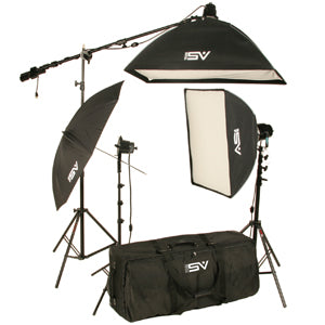 Smith-Victor K75 3-Light 2200-watt Professional Studio Soft Box Kit with Umbrella - Lighting-Studio - Smith-Victor - Helix Camera 