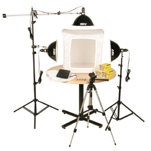 Smith-Victor KLB-3 Product Lighting Kit- 3-LIGHT PHOTOFLOOD 1500-WATT, 28″ LIGHT-TENT-KIT - Lighting-Studio - Smith-Victor - Helix Camera 
