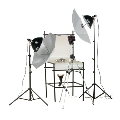 Smith Victor TST-P2, 3 Light 1250-Watt Photoflood Shooting Table Kit - Lighting-Studio - Smith-Victor - Helix Camera 